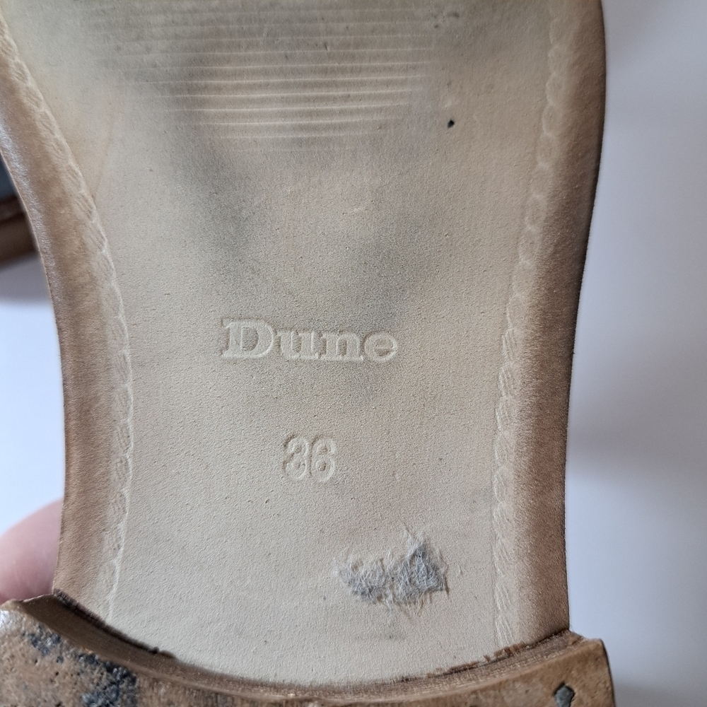 Dune London Grateful Block‎ Heel Blue Suede Loafers - Picture 9 of 10